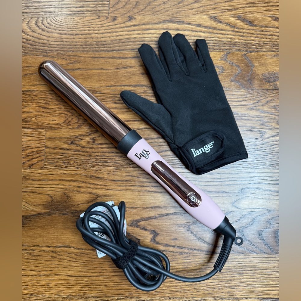 NWOT L'ange Le Curl 32mm Pink Hair Styling Wand with Black Glove